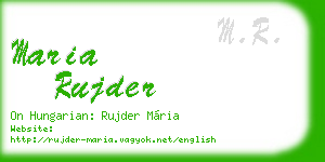 maria rujder business card